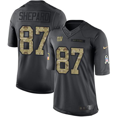 Nike Giants #87 Sterling Shepard Black Youth Stitched NFL Limited 2016 Salute to Service Jersey